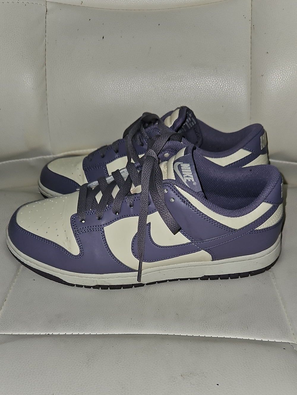 Nike Dunk Low-Top Sneakers in Lavender and White